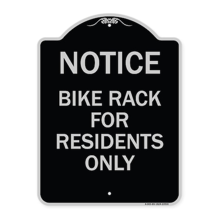 Signmission Bike Rack for Residents Heavy-Gauge Aluminum Architectural Sign, 24" x 18", BS-1824-23530 A-DES-BS-1824-23530